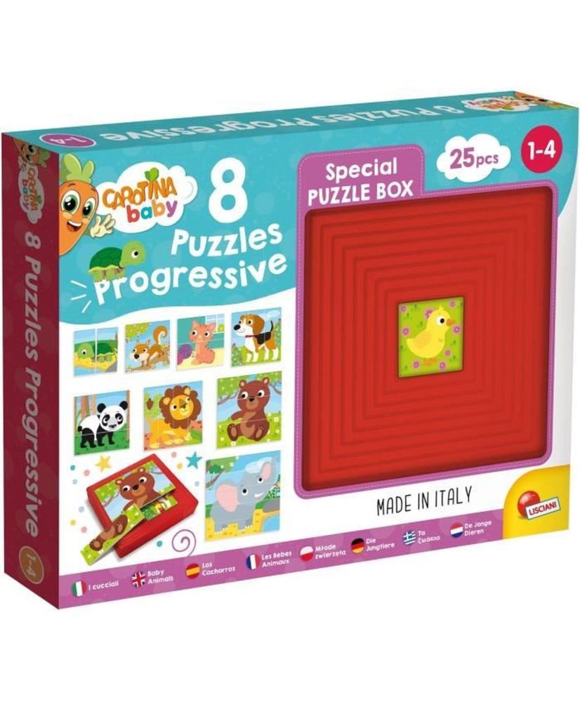 Carotina Baby progressive puzzles Baby Animals with self-correcting support - LISCIANI Carotina Baby progressive puzzles Baby Animals with self-correcting support - LISCIANI