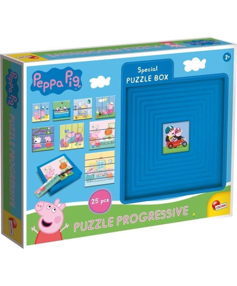 Peppa Pig progressive puzzles - Self-correcting box - LISCIANI Peppa Pig progressive puzzles - Self-correcting box - LISCIANI