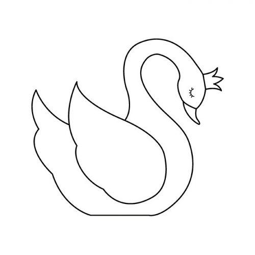 Tampon en bois 5 x 5 cm - Cygne