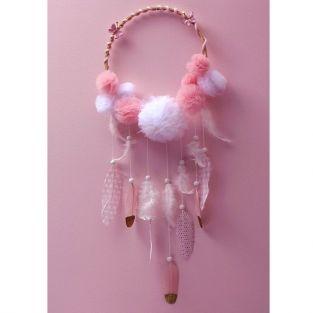 6 pale pink feathers with golden glitter
