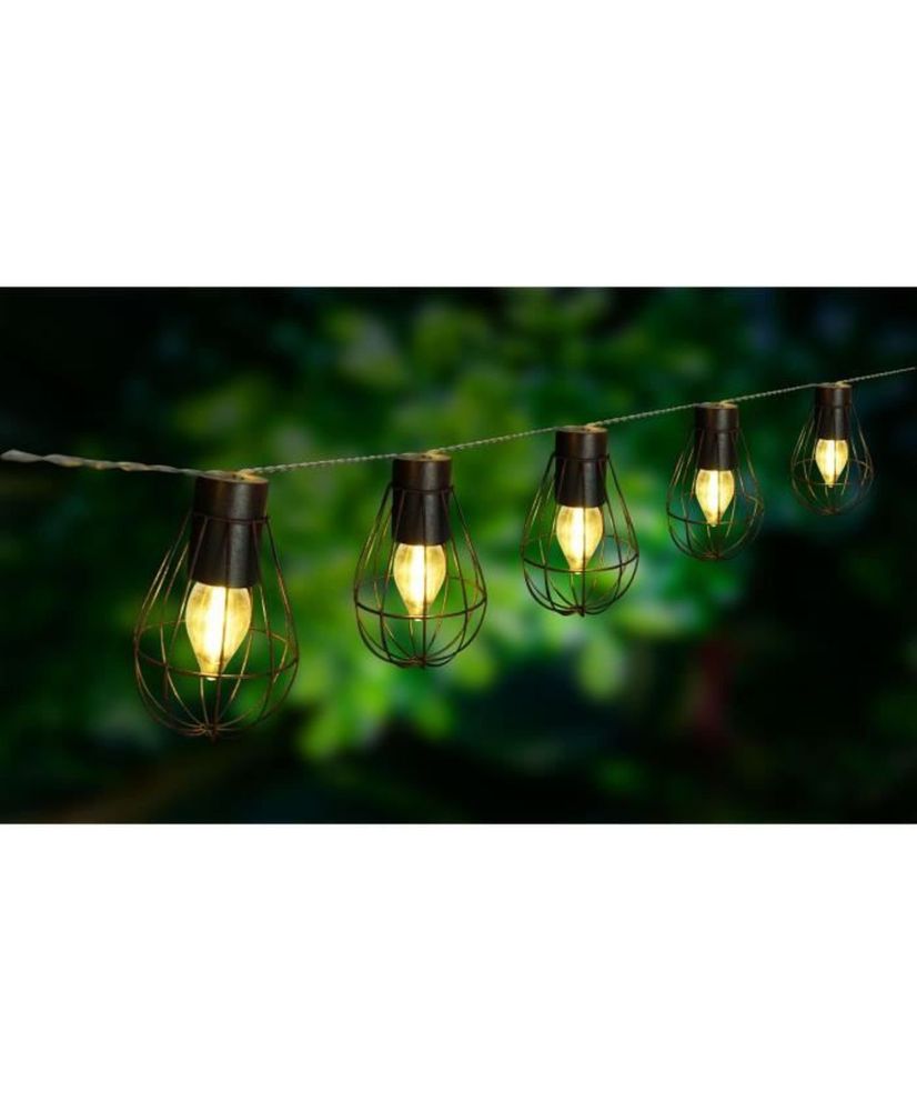 Ghirlanda gabbia solare Keny - 10 lampadine LED - 3,8 m - Esterno Ghirlanda gabbia solare Keny - 10 lampadine LED - 3,8 m - Esterno