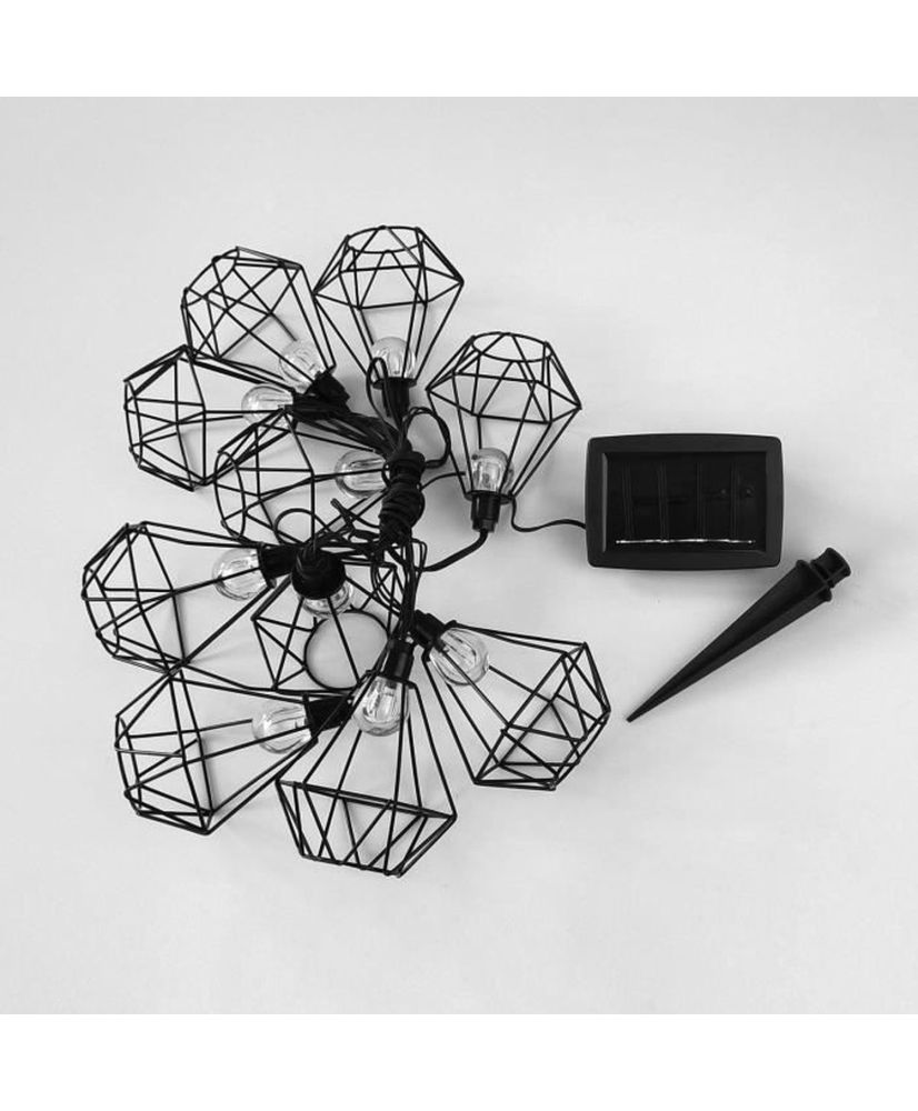 Mily Diamantkäfig-Solargirlande für den Außenbereich – 10 LED-Lampen – 3,8 m Mily Diamantkäfig-Solargirlande für den Außenbereich – 10 LED-Lampen – 3,8 m