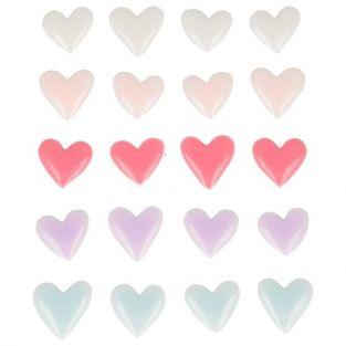20 stickers en émail - Cœurs