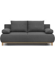 MIKA 3-seater convertible bench - Gray fabric - Storage box - 192 x 84 x 93 cm