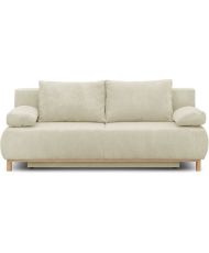 MIKA 3-Sitzer-Umbaubank - Beigefarbener Cord - Aufbewahrungsbox - 192 x 84 x 93 cm