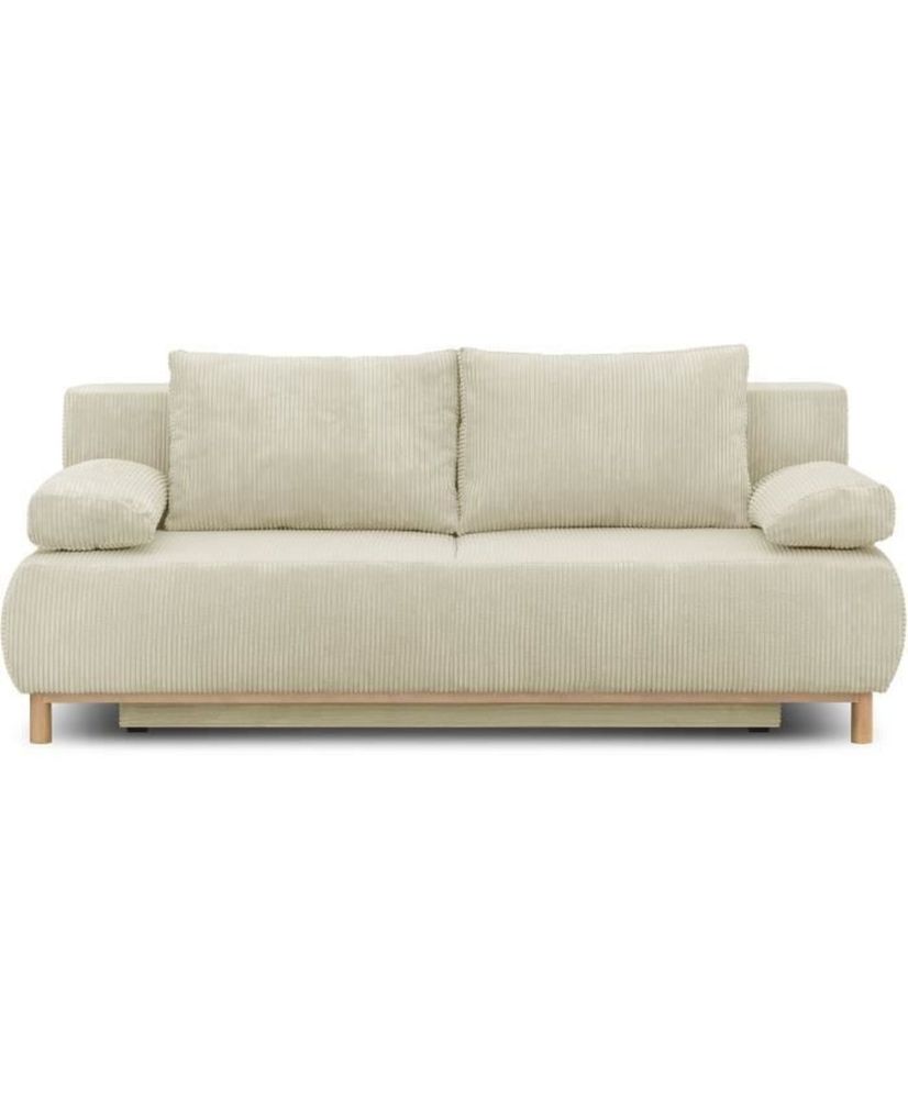 Panca trasformabile a 3 posti MIKA - Velluto a coste beige - Contenitore - 192 x 84 x 93 cm Panca trasformabile a 3 posti MIKA - Velluto a coste beige - Contenitore - 192 x 84 x 93 cm