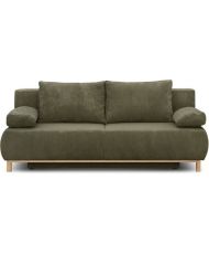 MIKA 3-Sitzer-Umbaubank – Khakigrüner Cord – Aufbewahrungsbox – 192 x 84 x 93 cm