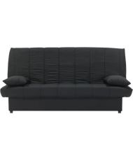 Banquette clic clac 3 places - Tissu noir - 190 x 92 cm - MILA