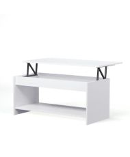 Matte white lift-up coffee table - 100 x 50 x 44 cm - HAPPY