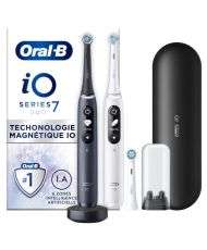 Brosses à Dents Électriques Noire et Blanche, 3 Brossettes, 1 Étui De Voyage