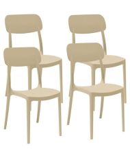 CALIPSO ARETA Gartenstuhl - Harz - Gelb - 4 - 53 x 46 x 88 cm