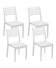OLIMPIA ARETA garden chair - White - 4 - 52 x 46 x 86 cm - Synthetic resin