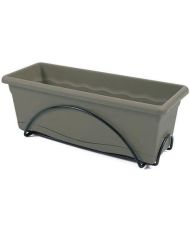 Jardiniere 50 x 20 Cm + Plateau + Support balcon Collection TERRA - Taupe