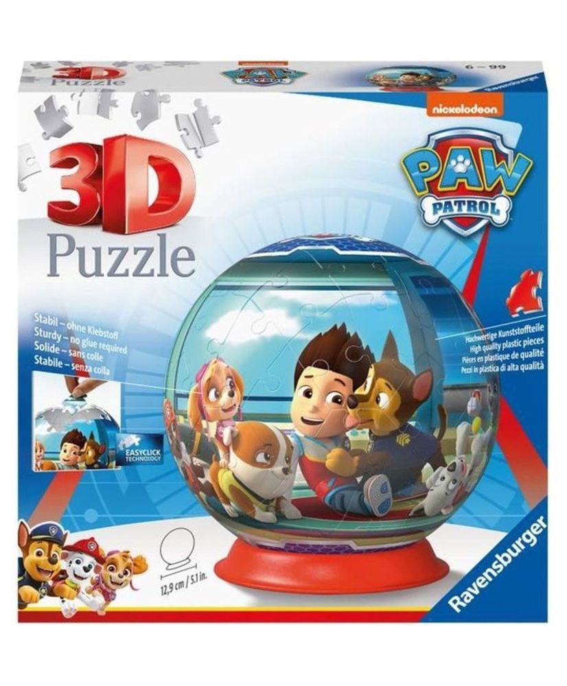 Paw Patrol Ball 3D-Puzzle – Ravensburger – 72 nummerierte Teile Ø 13 cm Paw Patrol Ball 3D-Puzzle – Ravensburger – 72 nummerierte Teile Ø 13 cm