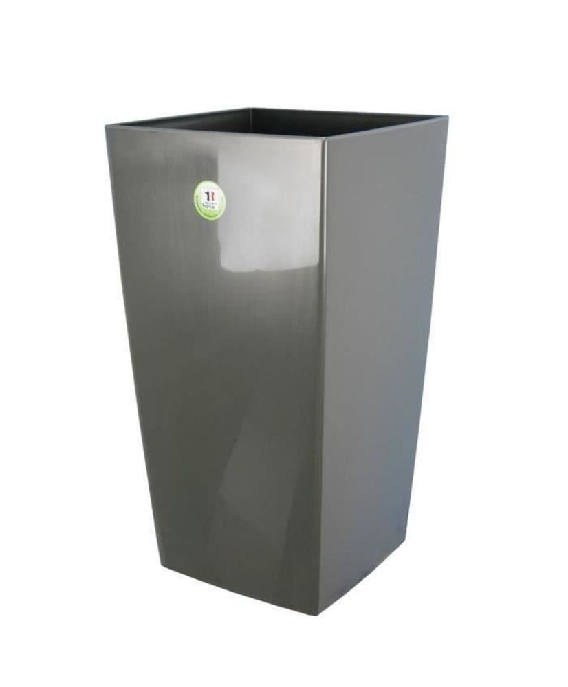 Pot de fleurs Nuance - Carré - 38 x 38 x 69 cm - Gris pailleté