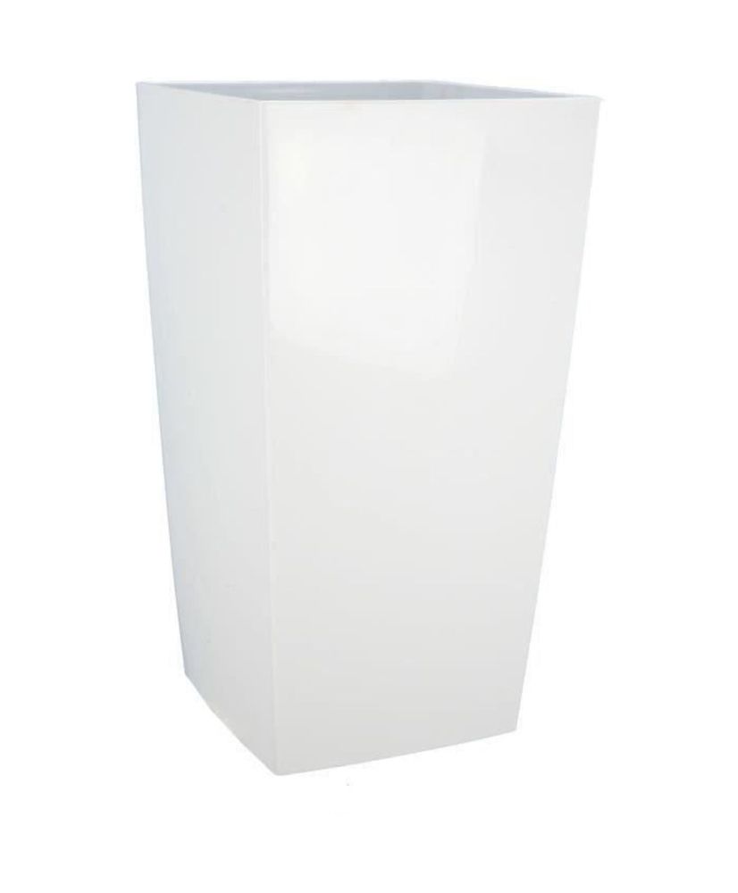 Quadratischer Blumenkasten NUANCE – Kunststoff – 38 x 38 x 69 cm – Weiß Quadratischer Blumenkasten NUANCE – Kunststoff – 38 x 38 x 69 cm – Weiß