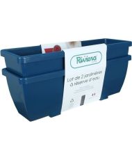 Jardinera de EVA - Juego de 2 maceteros - Plástico - 57 cm - Azul