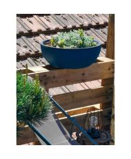Bac à fleurs rond COUPE GRANIT - Plastique Ø 40 cm - Bleu