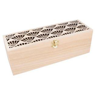 Boîte à thé en bois à customiser 30 x 10 x 10 cm