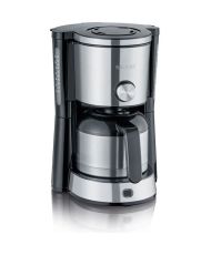 Cafetera de filtro isotérmica - 8 tazas - 1 L - 1.000 W - Selector de aromas - Acero inoxidable/Negro