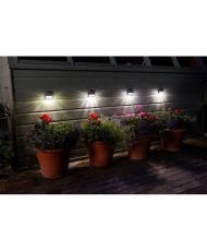 Packung mit 4 Solar-Wandstrahlern, Beleuchtung mit 3 Lumen – LED – Kunststoff – Grau