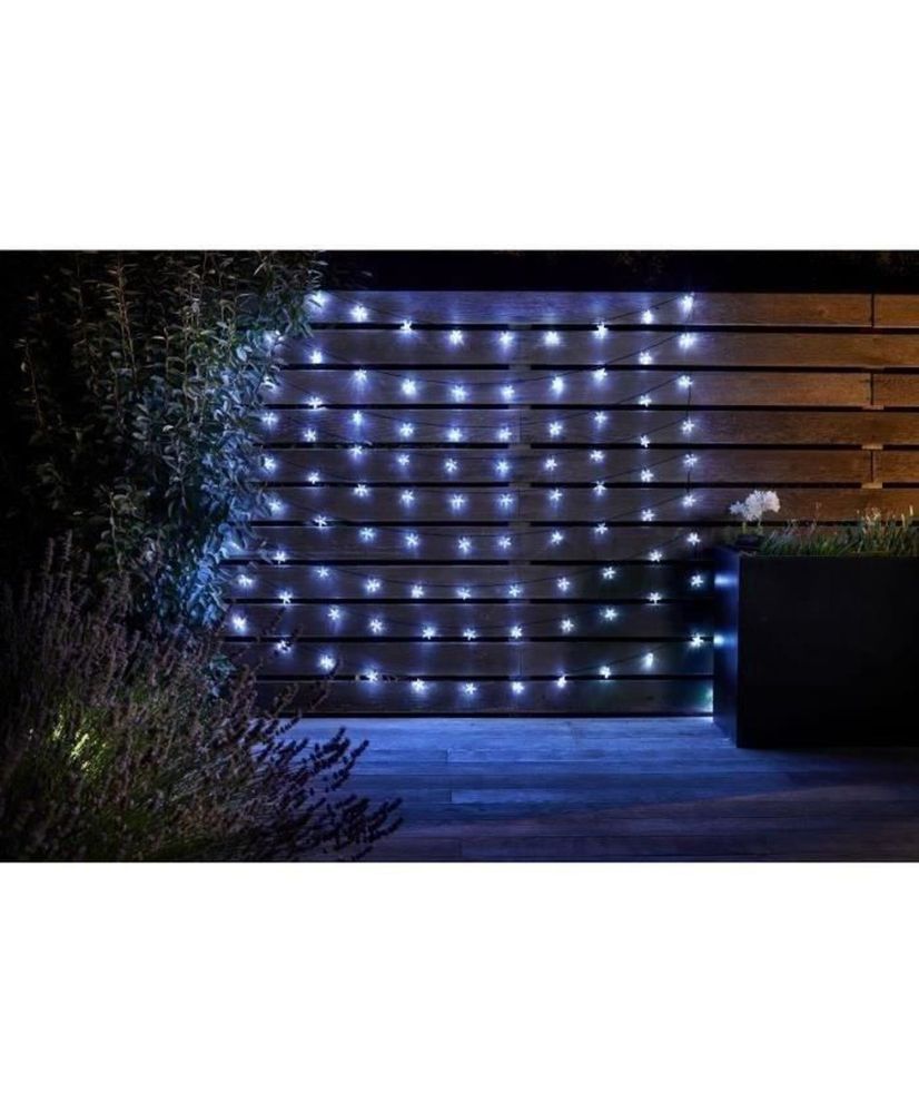 Outdoor-Girlande – Ultra 100 LED-Sterne – 15 l – Solarenergie – Kaltweiß – 21,8 m Outdoor-Girlande – Ultra 100 LED-Sterne – 15 l – Solarenergie – Kaltweiß – 21,8 m