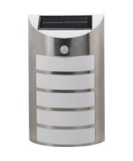 Confezione da 2 faretti solari Welcome da 100 lumen - rilevatore di movimento - acciaio e bianco