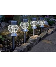 Pack of 4 Crystal glass solar beacons - SMART GARDEN