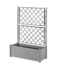 Italia flower box - rectangular with gray stone trellis