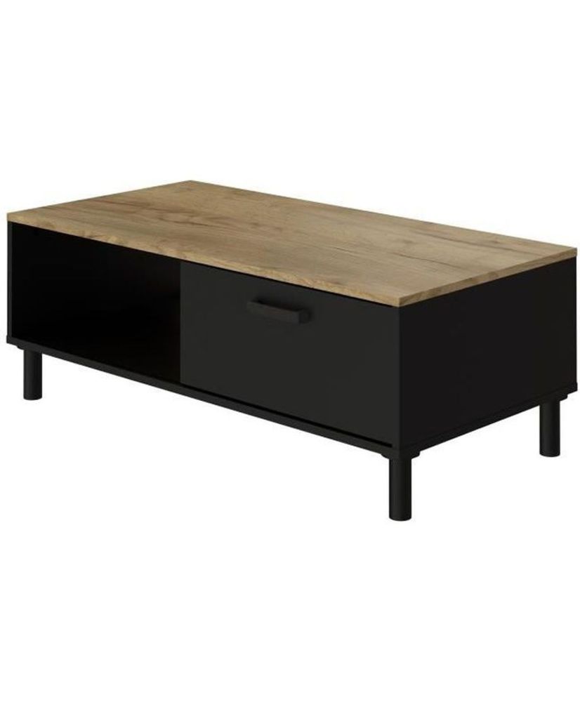 OXFORD Couchtisch aus Schwarz und Eiche – Industriestil – 100 x 55 x 40 cm OXFORD Couchtisch aus Schwarz und Eiche – Industriestil – 100 x 55 x 40 cm
