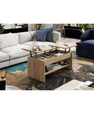 Table Basse ELSA - 2 plateaux relevables - chêne - 100 x 50 x 44 cm