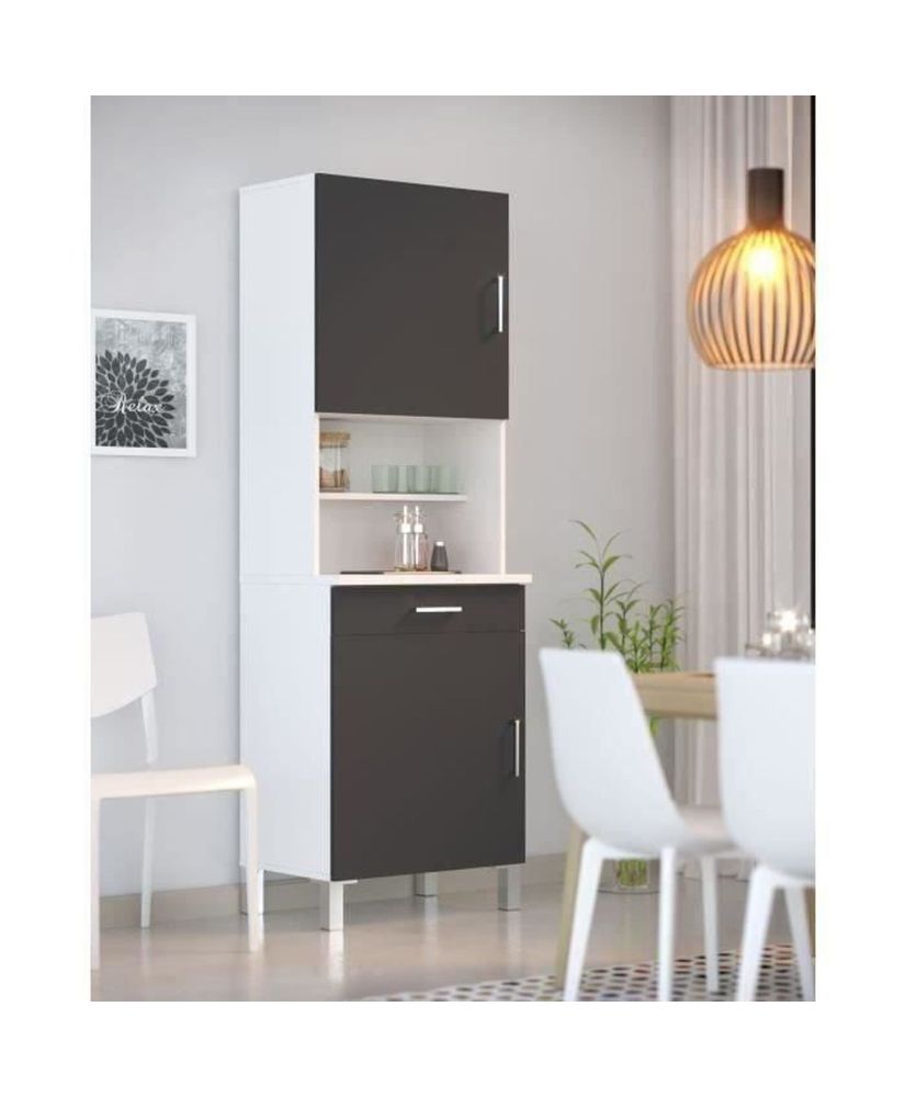 ECO Küchen-Sideboard 60 cm – Grau und Mattweiß ECO Küchen-Sideboard 60 cm – Grau und Mattweiß