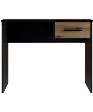 Kleiner Schubladenschreibtisch – Schwarz und Eiche – 90 x 50 x 74 cm