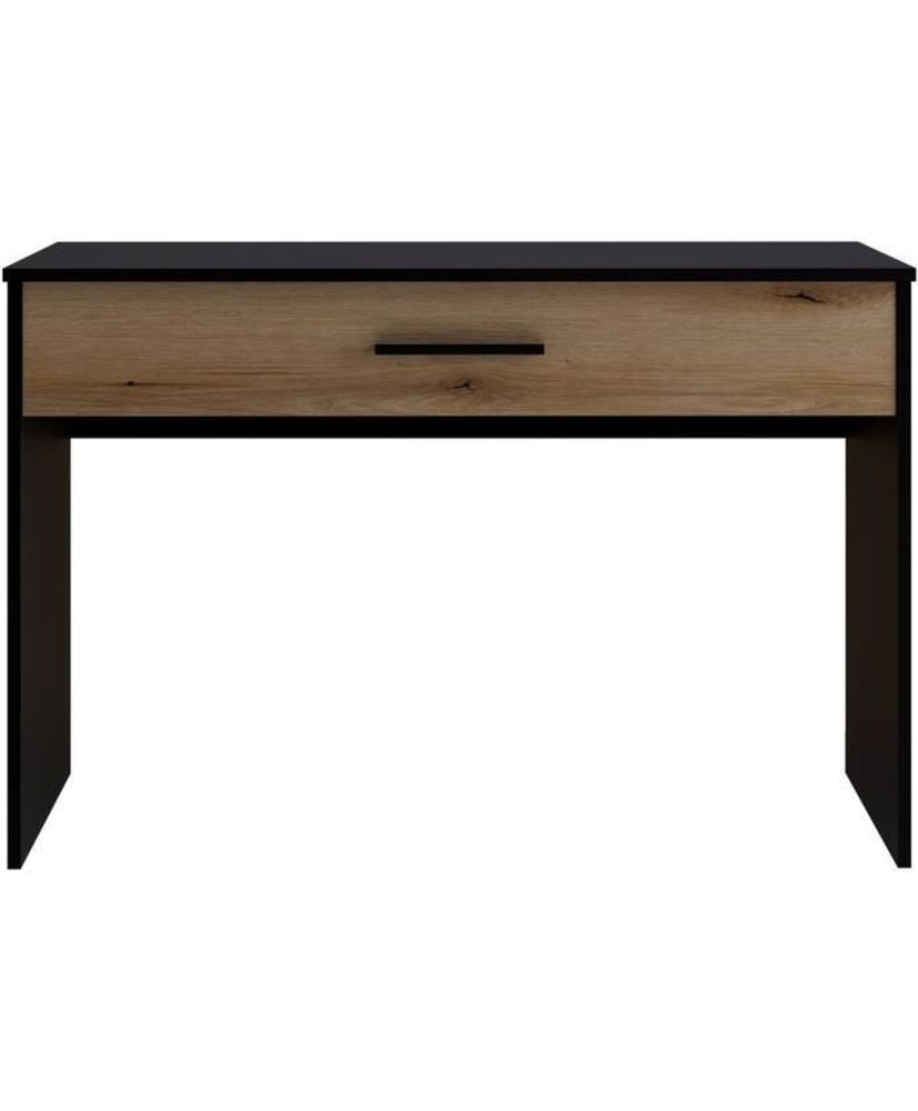 Schreibtisch mit großer Schublade – Schwarz und Eiche – 110 x 56 x 81,5 cm Schreibtisch mit großer Schublade – Schwarz und Eiche – 110 x 56 x 81,5 cm