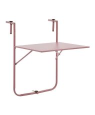 Table de balcon rabattable - Acier - 60 x 75 x 82-92 cm - Rose