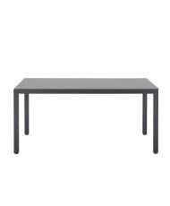 Gartentisch für 6 Personen – Aluminiumstruktur – Tischplatte aus gehärtetem Glas mit Saugnäpfen befestigt – 160 x 72 x 90 cm