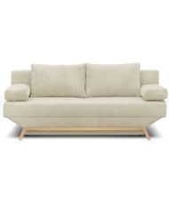 Panca trasformabile a 3 posti - Contenitore - Tessuto di velluto a coste beige - 190 x 92 x 84 cm - TEIJO