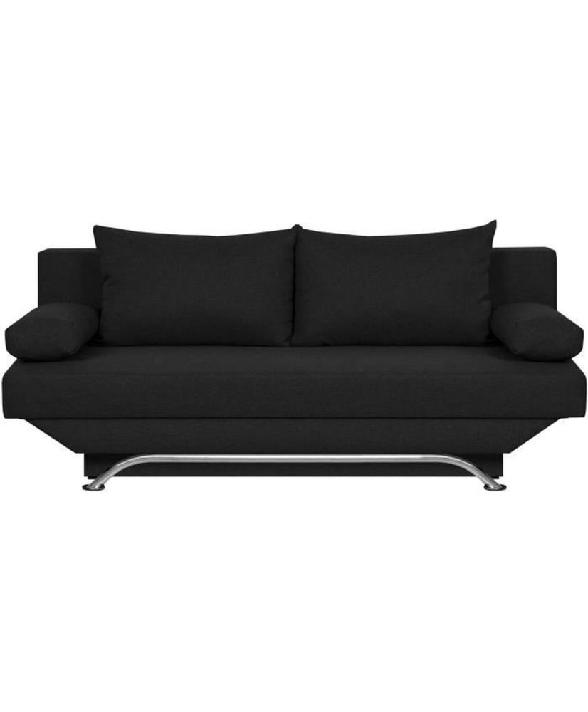 3-Sitzer-Umbaubank mit Aufbewahrungsbox - Schwarzer Stoff - 187 x 91 x 82 cm - TEIJO 3-Sitzer-Umbaubank mit Aufbewahrungsbox - Schwarzer Stoff - 187 x 91 x 82 cm - TEIJO