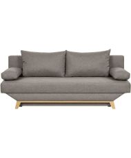 TEIJO 3-Sitzer-Umbaubank mit Aufbewahrungsbox – Stoff Taupe – 187 x 91 x 82 cm