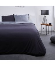 Noa Bettwäsche-Set – Baumwolle – 200 x 200 cm – zweifarbiges Grau