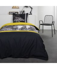 Parure de lit Coton 140 x 200 cm - Imprimé Jaune Alex