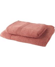 1 Drap de Bain 100% coton 70 x 130 cm + 1 Serviette de Bain 50 x 100 cm - Terracotta