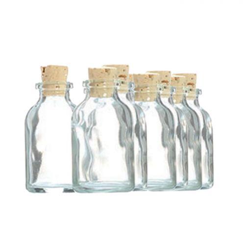 10 mini botellas de vidrio 6 cm con corcho 10 mini botellas de vidrio 6 cm con corcho