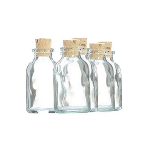 5 mini glass bottles 6 cm with cork 5 mini glass bottles 6 cm with cork