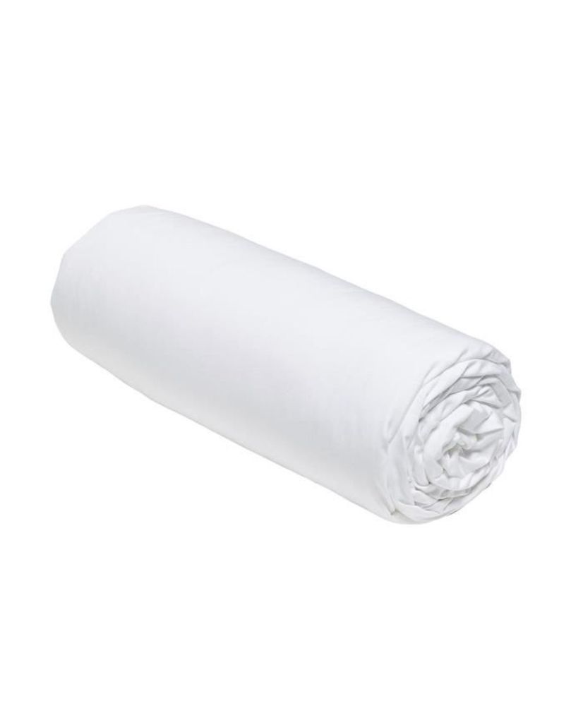 Fitted sheet - 140 x 200+30 cm - 100% plain cotton percale - Chalk Fitted sheet - 140 x 200+30 cm - 100% plain cotton percale - Chalk