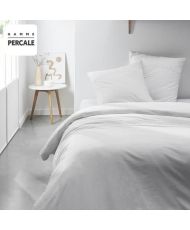 Bettwäscheset – 220 x 240 cm – 100 % Perkal-Makramee-Finish – Kreide