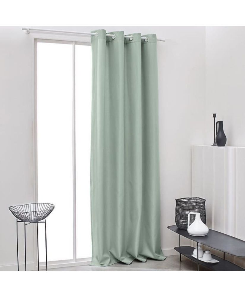Einfarbiger wärmeisolierter Vorhang – 140 x 240 cm – Celadon Einfarbiger wärmeisolierter Vorhang – 140 x 240 cm – Celadon