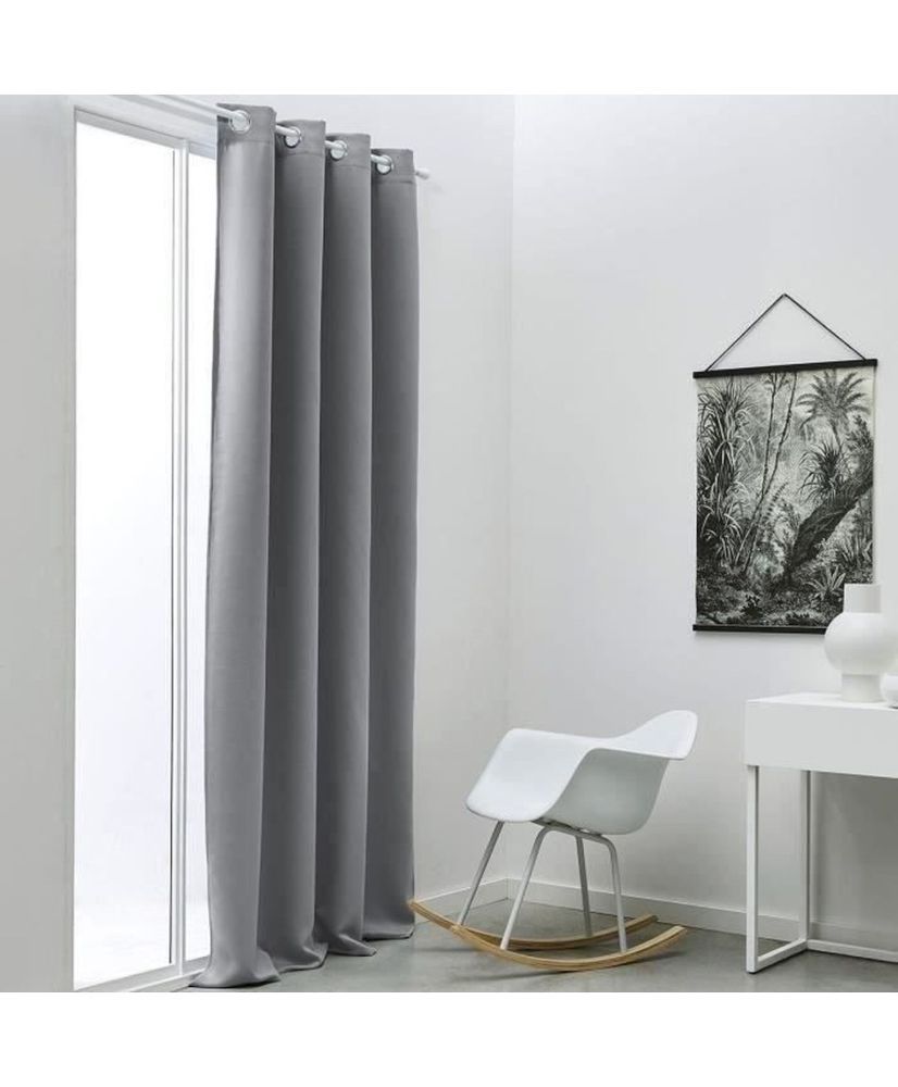 Verdunkelungsvorhang mit Ösen, einfarbig, Grau, 140 x 240 cm Verdunkelungsvorhang mit Ösen, einfarbig, Grau, 140 x 240 cm