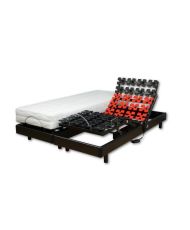 Boxspring- + Entspannungsmatratzen-Set 160 x 200 – Schaumstoff – 21 cm – mittelfest und ausgewogen – Schwarz und Anthrazitgrau