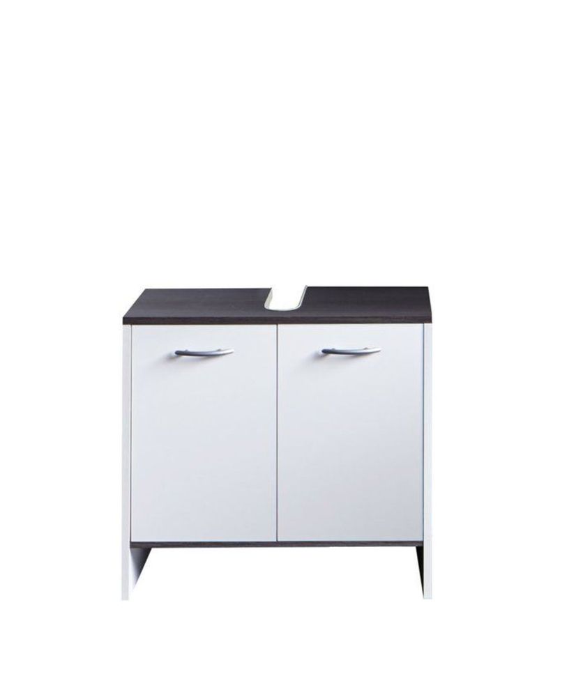 Waschtischunterschrank - TREND TEAM - KALIFORNIEN - Weiß und Anthrazit - 2 Türen - 60 x 28 x 55 cm Waschtischunterschrank - TREND TEAM - KALIFORNIEN - Weiß und Anthrazit - 2 Türen - 60 x 28 x 55 cm